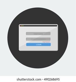 flat Vector icon - illustration of login icon