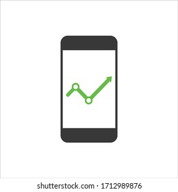 Flat Vector icon illustration of Marketing research. SEO monitoring icon. Online Marketing research and Online marketing report icon. vector graphics.
