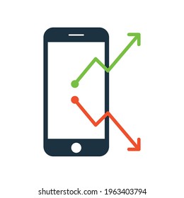 Flat Vector icon illustration of Marketing. Online Marketing research and Online marketing report icon. vector graphics. Vector illustration