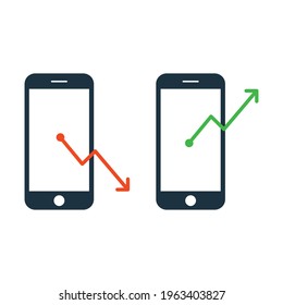 Flat Vector icon illustration of Marketing. Online Marketing research and Online marketing report icon. vector graphics. Vector illustration