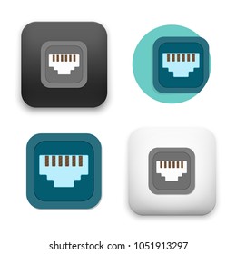 flat Vector icon - illustration of Network socket icon