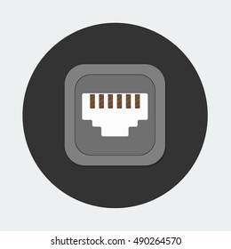 flat Vector icon - illustration of Network socket icon