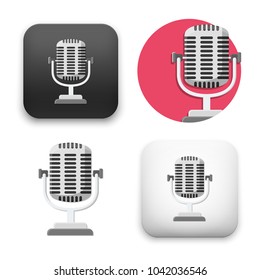 flat Vector icon - illustration of Old microphone icon