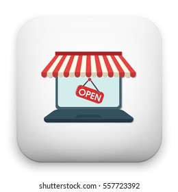 flat Vector icon - illustration of On line store icon