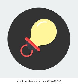 flat Vector icon - illustration of pacifier icon