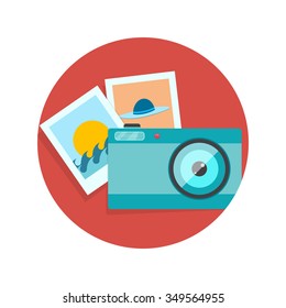 flat Vector icon - illustration of photography icon isolated on white