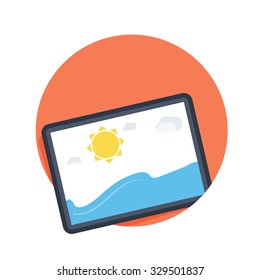flat Vector icon - illustration of picture icon isolated on white