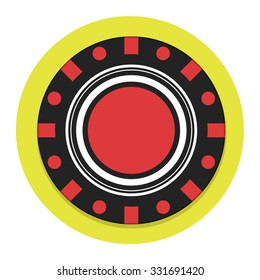 flat Vector icon - illustration of poker chip icon isolated on white