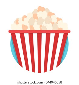 flat Vector icon - illustration of Popcorn icon isolated on white