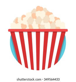 flat Vector icon - illustration of Popcorn icon isolated on white