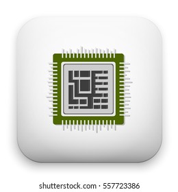 flat Vector icon - illustration of processor icon