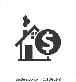 Flat vector icon illustration of Real State Property Value. Home Value Icon.