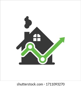 Icono vectorial plano ilustrativo de las estadísticas de la empresa estatal real