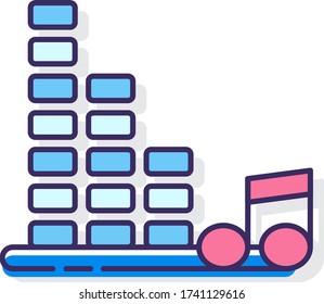 Flat vector icon illustration of record or music chart