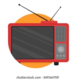 flat Vector icon - illustration of Retro Television icon isolated on white