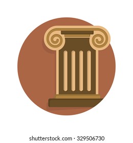 flat Vector icon - illustration of roman column icon isolated on white