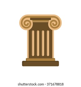flat Vector icon - illustration of roman column icon isolated on white