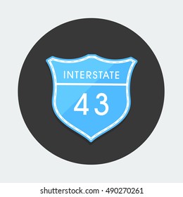flat Vector icon - illustration of route sign