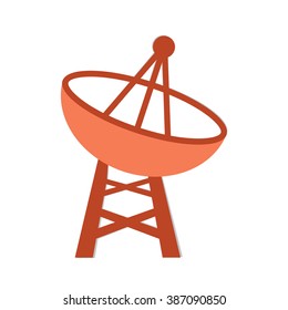 flat Vector icon - illustration of satellite dish icon isolated on white