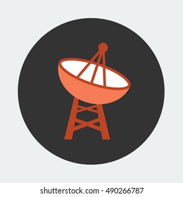 flat Vector icon - illustration of satellite dish icon