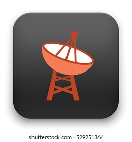 flat Vector icon - illustration of satellite dish icon