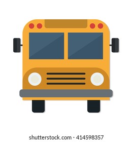 flat Vector icon - illustration of School Bus icon isolated on white