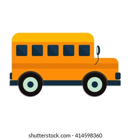 Flat Vector Icon Illustration School Bus Stock Vector (Royalty Free ...