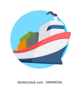 flat Vector icon - illustration of shipping icon isolated on white