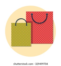flat Vector icon - illustration of shopping bag icon isolated on white