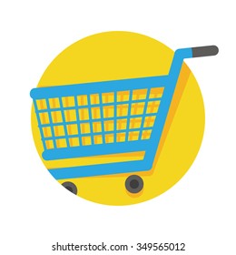 flat Vector icon - illustration of Shopping cart icon isolated on white