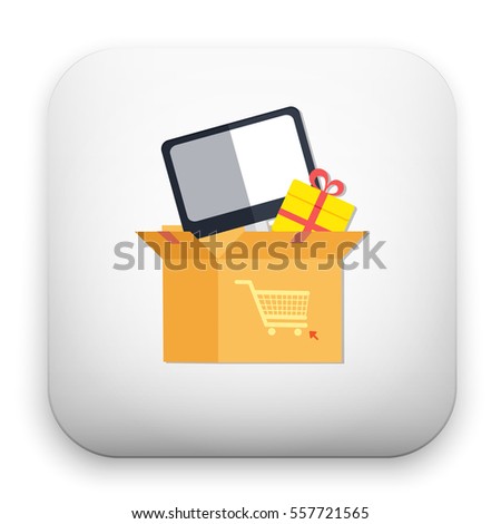 flat Vector icon - illustration of shopping box icon