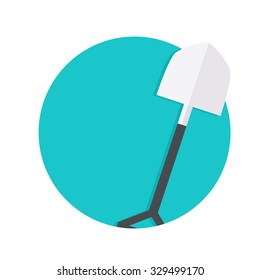 flat Vector icon - illustration of shovel icon isolated on white