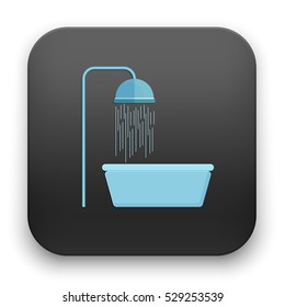 flat Vector icon - illustration of shower icon