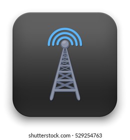 flat Vector icon - illustration of signal radio tower icon