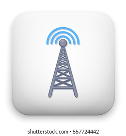 flat Vector icon - illustration of signal radio tower icon