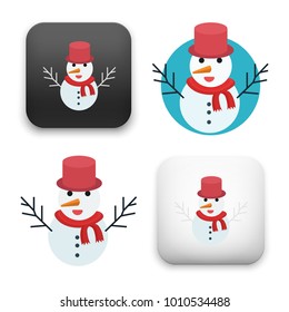 flat Vector icon - illustration of snowman icon