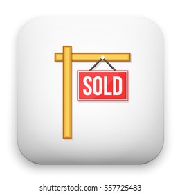 flat Vector icon - illustration of sold sign