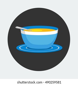 flat Vector icon - illustration of soup icon