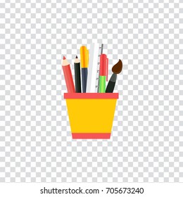 flat Vector icon - illustration of stationery set