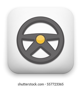 flat Vector icon - illustration of steering wheel icon