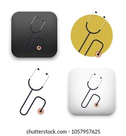 flat Vector icon - illustration of Stethoscope icon