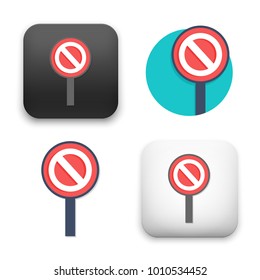 flat Vector icon - illustration of stop sign icon