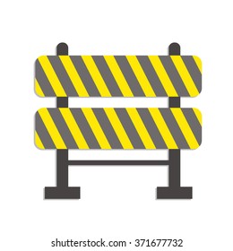 flat Vector icon - illustration of street barrier icon isolated on white