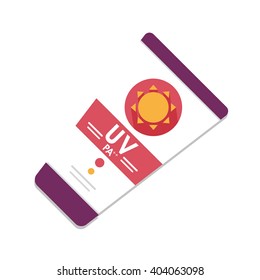 flat Vector icon - illustration of sun cream icon isolated on white
