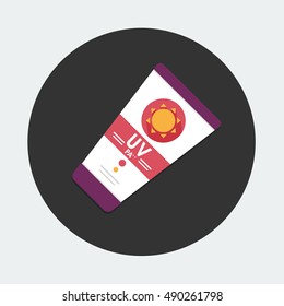 flat Vector icon - illustration of sun cream icon