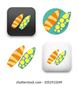 flat Vector icon - illustration of surfboards icon