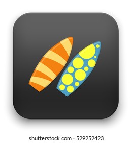 flat Vector icon - illustration of surfboards icon