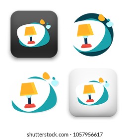 flat Vector icon - illustration of Table lamp icon