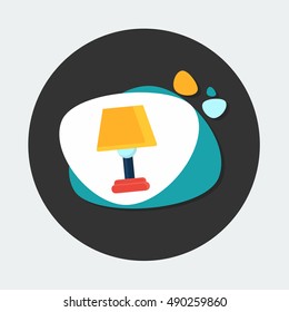 flat Vector icon - illustration of Table lamp icon
