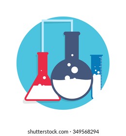 flat Vector icon - illustration of test tubes icon isolated on white